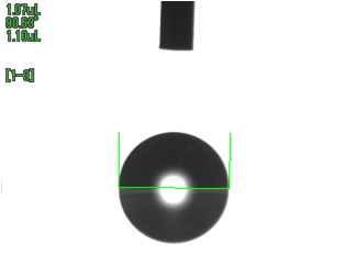UV照射前の接触角画像 ポリカーボネード